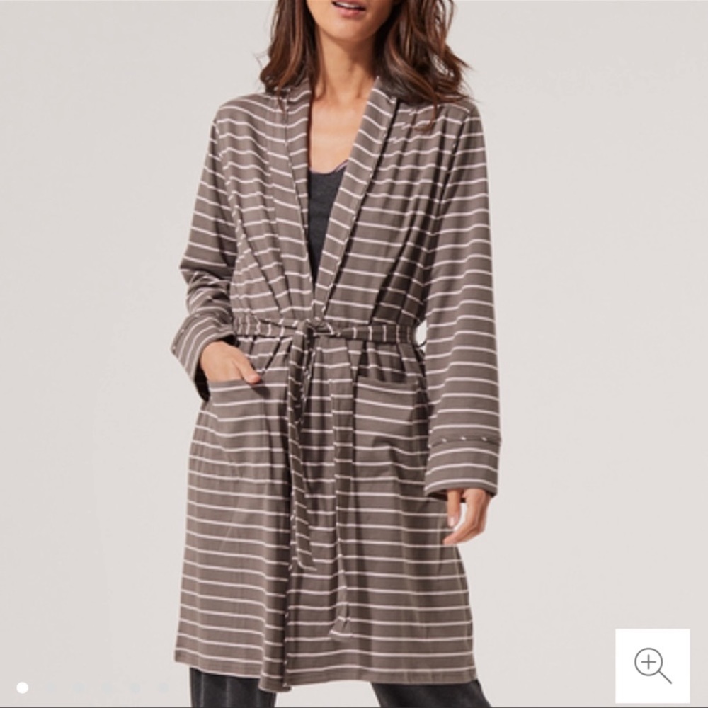 Pact All Ease Pocket Robe Pewter Stripe M